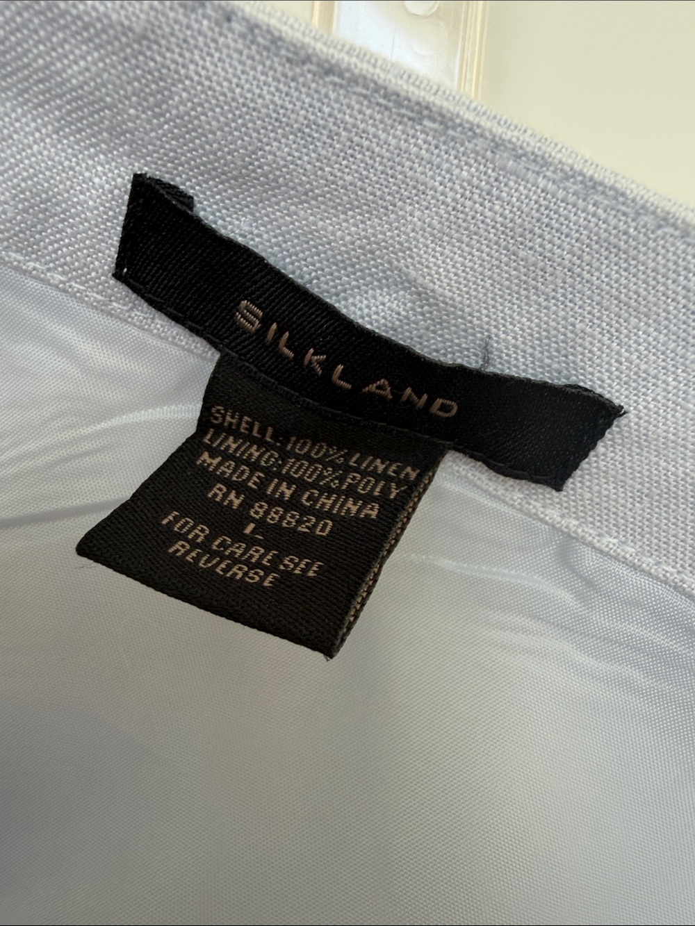 SilkLand 100% Linen Pale Blue Embroidered Camisole Vest - Picture 7 of 7